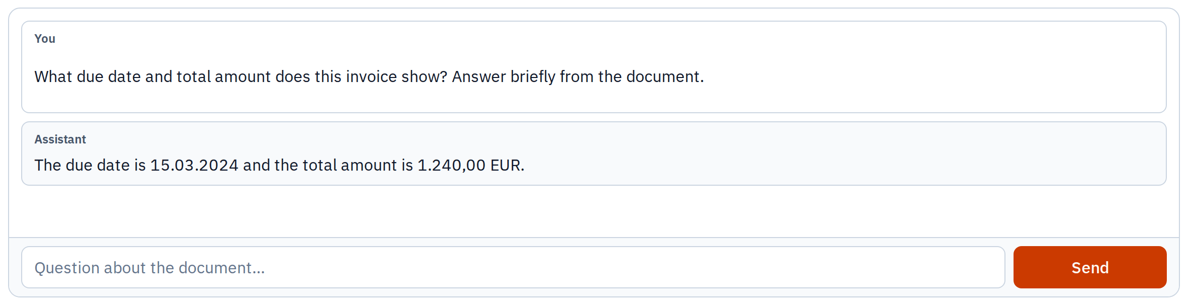 Chat panel on document view